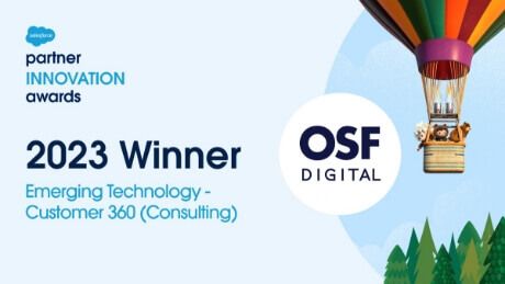 OSF Digital wins Salesforce Partner Innovation Award 2023 for Emerging Technology.