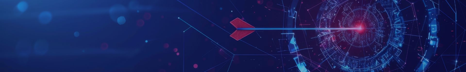 Digital abstract background featuring a red laser beam and interconnected data structures.