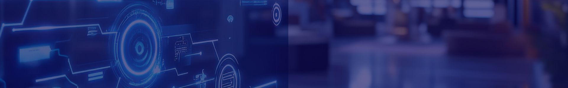 Abstract dark blue background with glowing digital patterns and a prominent central circle.