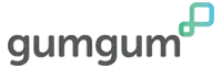 GumGum logo with gray text and a green-blue gradient stylized 'P' symbol.