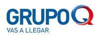 Grupo Q logo in blue with a stylized red and blue 'Q' and "VAS A LLEGAR" tagline.