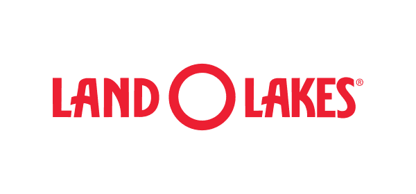 The Land O Lakes logo, featuring the brand name in bold red text with a circular 'O'.
