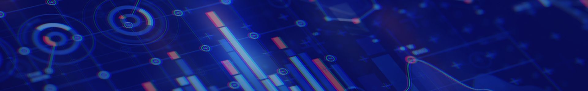 Digital background with bright blue, purple, and pink lines and subtle circular graphics.