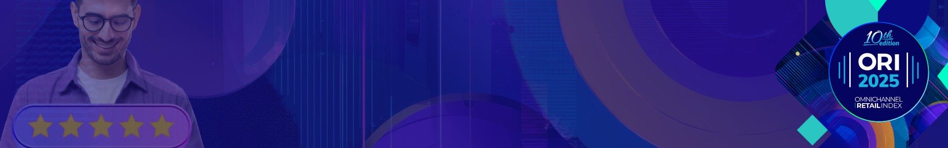 Man in purple shirt and glasses with yellow shapes, beside an ORI 2023 AWARDS logo.