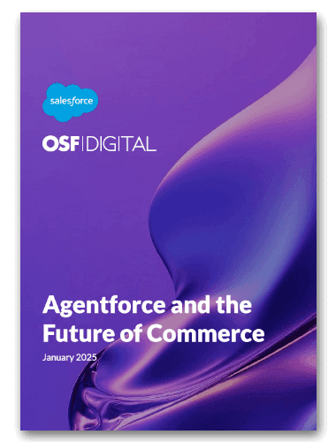 Salesforce OSF Digital report cover: Agentforce and the Future of Commerce, January 2024.